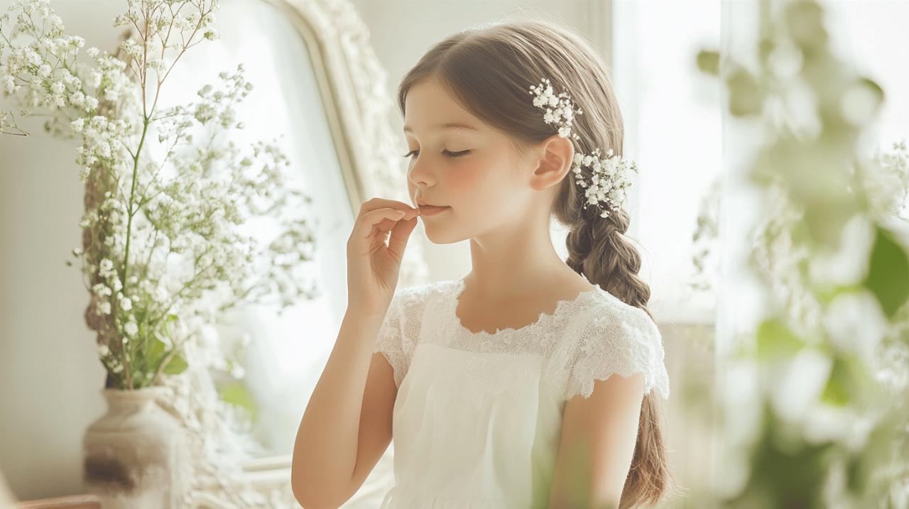 Idees de coiffures de communion modernes pour petites tetes blondes